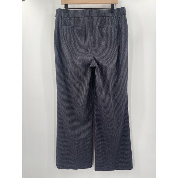 LOFT ANN TAYLOR Pants Size 12 High Waist Curvy Trouser Navy Houndstooth Stretch - Picture 15 of 15